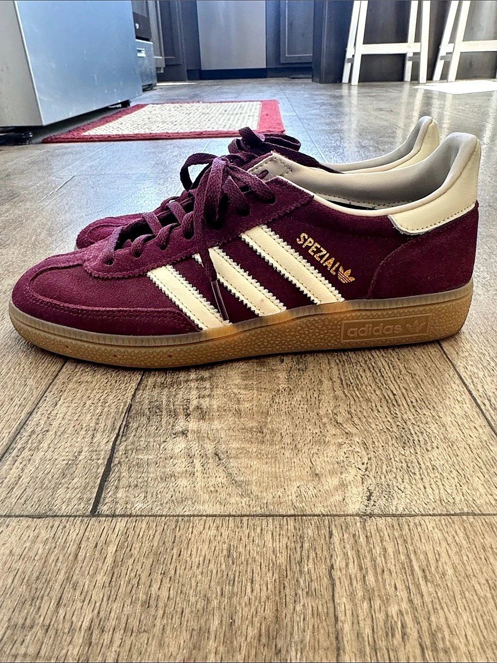 adidas Spezial Suede Sneakers in Burgundy & White Like New
